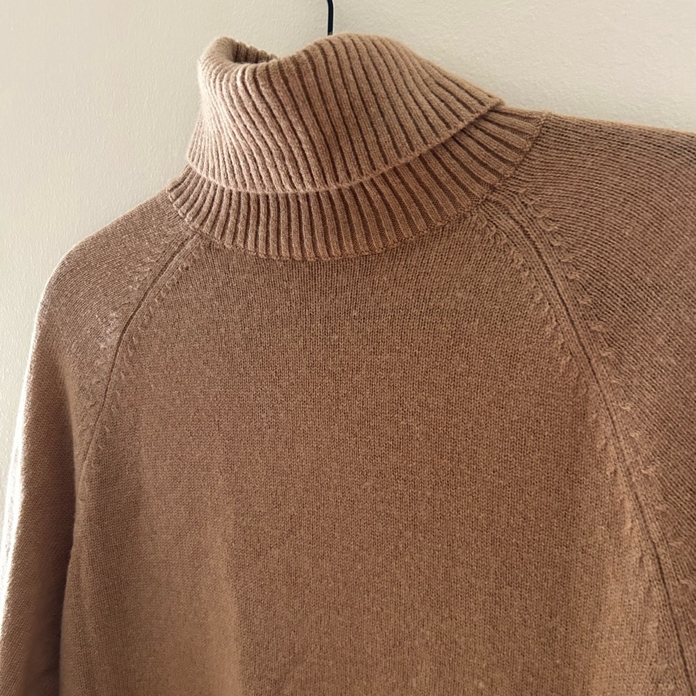 & Other Stories Camel Ribbed Turtleneck Sweater